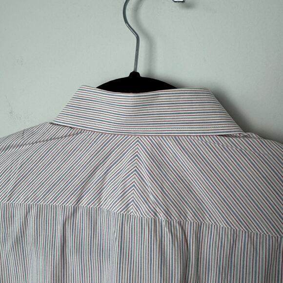 Billy Reid Red & Blue Striped Button Down Shirt Slim Fit Size Medium - Picture 8 of 8
